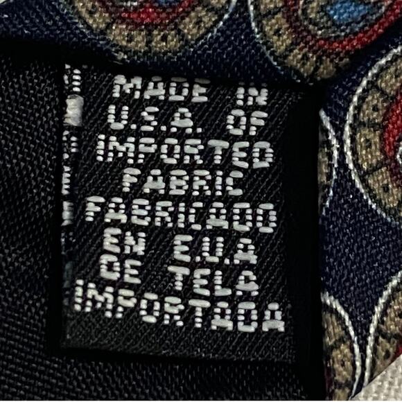 Town Craft Neck Tie Black Red Tan Geometric Silk USA 61.5x4 Suit Professional - Picture 5 of 7